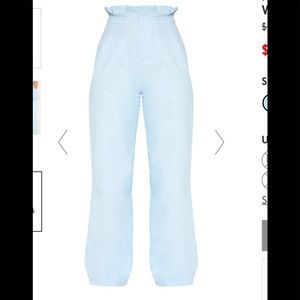 Petite Light Blue High Waist Wide Leg Pants